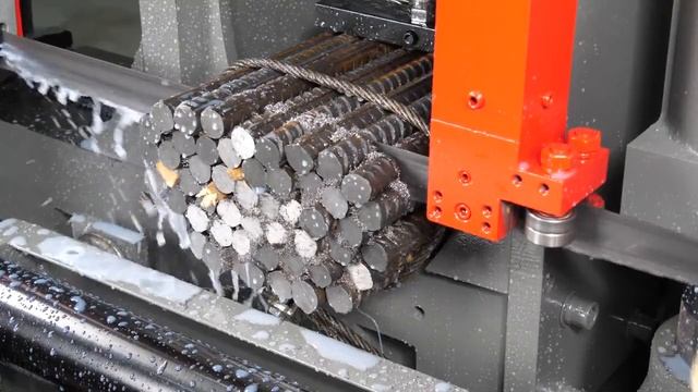Semi automatic Horizontal type Rebar cutting band saw machine смотреть онлайн