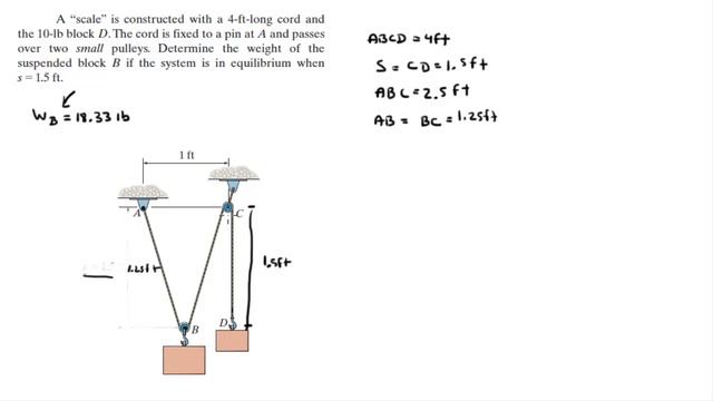 Determine the weight of the suspended block B смотреть онлайн