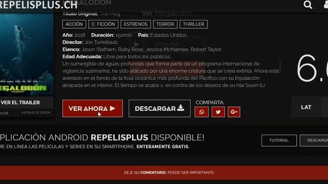 VER MEGALODON GRATIS ESPAÑOL 2018 PELICULA NUEVA смотреть онлайн