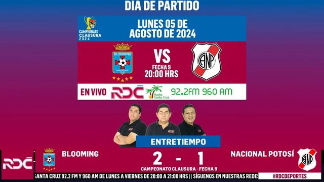 Blooming vs Nacional Potosí - Campeonato Clausura 2024 - Fecha 9 смотреть онлайн