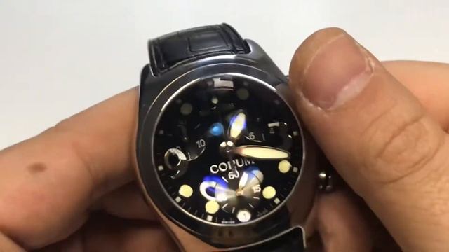 Mens CORUM Bubble Chrono Black 44mm 396.150.20 Swiss Watch 2001 - Boxed & Papers смотреть онлайн
