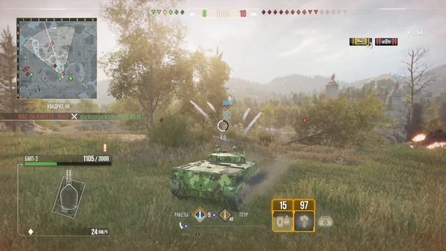БМП-3 тащит очень жесткий бой. смотреть онлайн