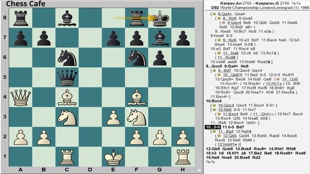 #1 kasparov vs karpov: World Chess Championship 1986 | Grunfeld Defense | game 1 смотреть онлайн