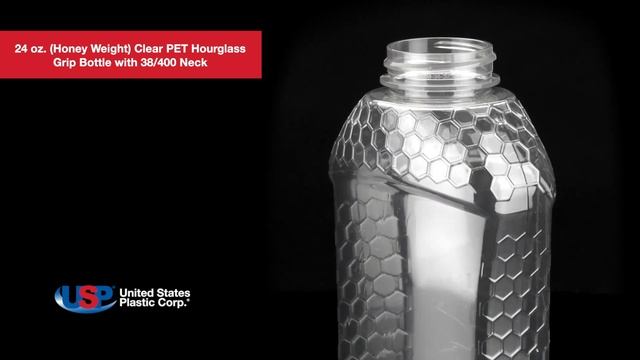 24 oz (Honey Weight) Clear PET Hourglass Grip Bottle | U.S. Plastic Corporation® смотреть онлайн