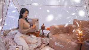 Кемпинг в сильный снег