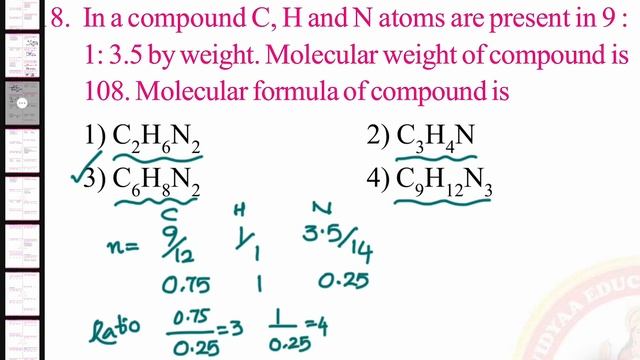 InacompoundC,HandNatomsarepresentin9: 1: 3.5 by weight. Molecular weight of compound is 108. смотреть онлайн