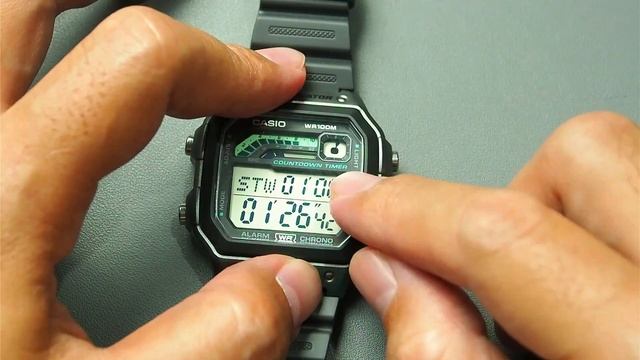 Casio WS-1600H Tutorial: Stopwatch and Preset Countdown Timer (target, elapsed, auto repeat WS1600H смотреть онлайн