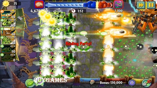 Plants vs. Zombies 2: 4 Team FIRE x ELECTRIC x PULT x PEA Vs All Vine PvZ2 смотреть онлайн