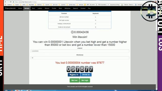 Free Litecoin   аналог Freebitcoin  Заработок без вложений монеты лайткоин