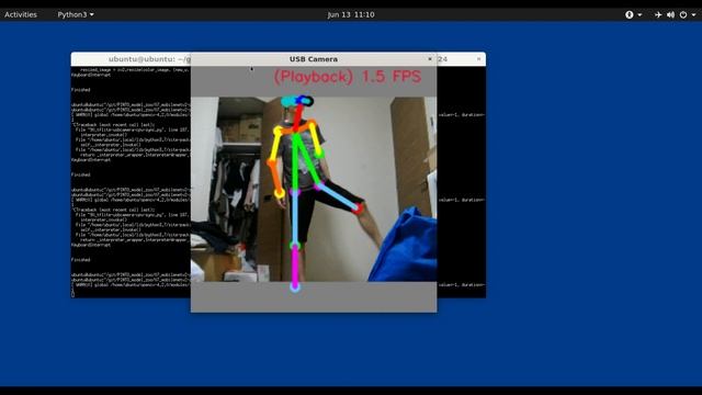 RaspberryPi4 CPU only+TensorflowLite+MobileNetV2-PoseEstimation dm=0.5+Weight Quantization+640x480 смотреть онлайн