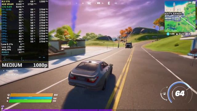 Fortnite (CHAPTER 2 SEASON 4) | RX 570 + Xeon E5-2640 FPS Test | Low - Medium - High - Epic | 1080p смотреть онлайн