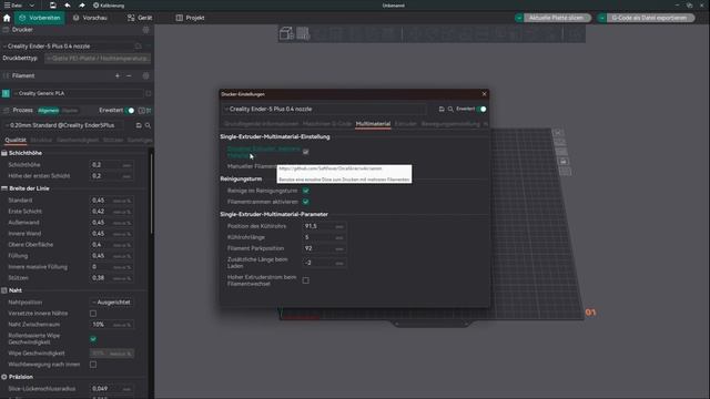 Orca Slicer Temperatur Und Hotend ,Extruder Einstellen(wo Finde Ich Es)