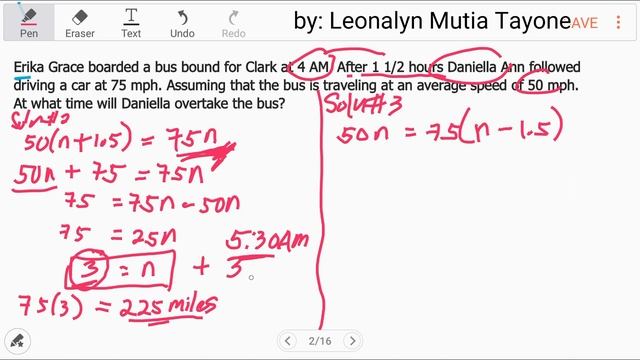 Speed Problem: at what time will the car can overtake the bus? | Bus rate 50mph Car rate 75mph смотреть онлайн