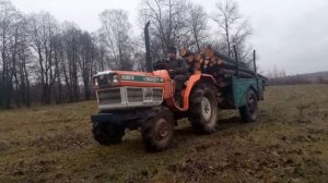 Пять метров дров мини трактором