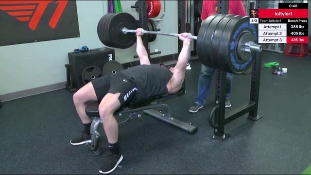 Tyler1 vs 415 lbs (188 24 kg) on the bench смотреть онлайн