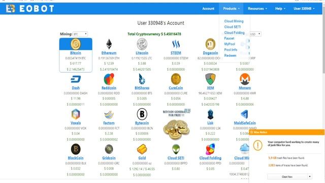 EOBOT - Облачный майнинг. Обзор кабинета, начало работы. смотреть онлайн