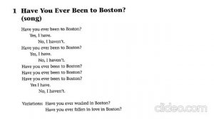 GrammarChants 13.1 Have you ever been to Boston