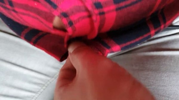 Secret feedee hiding her growing belly in tight old clothes