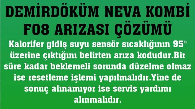 Demirdöküm Neva Kombi F08 Arızası Nasıl Giderilir? смотреть онлайн
