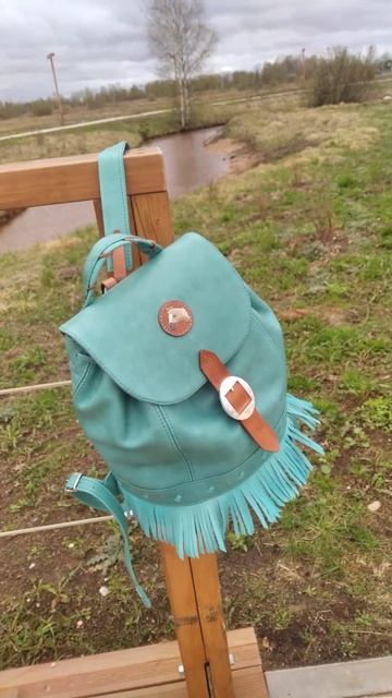Бохо стиль Женский кожаный рюкзак «Westwind» Women's leather backpack Handmade Boho style смотреть онлайн
