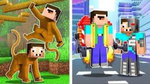 НУБ И ПРО ЭВОЛЮЦИЯ ИЗ ОБЕЗЬЯНЫ В СУПЕР ЧЕЛОВЕКА МАЙНКРАФТ ! НУБИК И ТРОЛЛИНГ ЛОВУШКА MINECRAFT