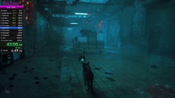 Stray - speedrun any% rus 1:25:09 (IGT 1:17:56)  Glitchless