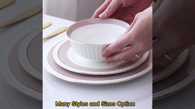 FENN Nordic Style Color Rim Design Exquisite Ceramic Dinner Set смотреть онлайн