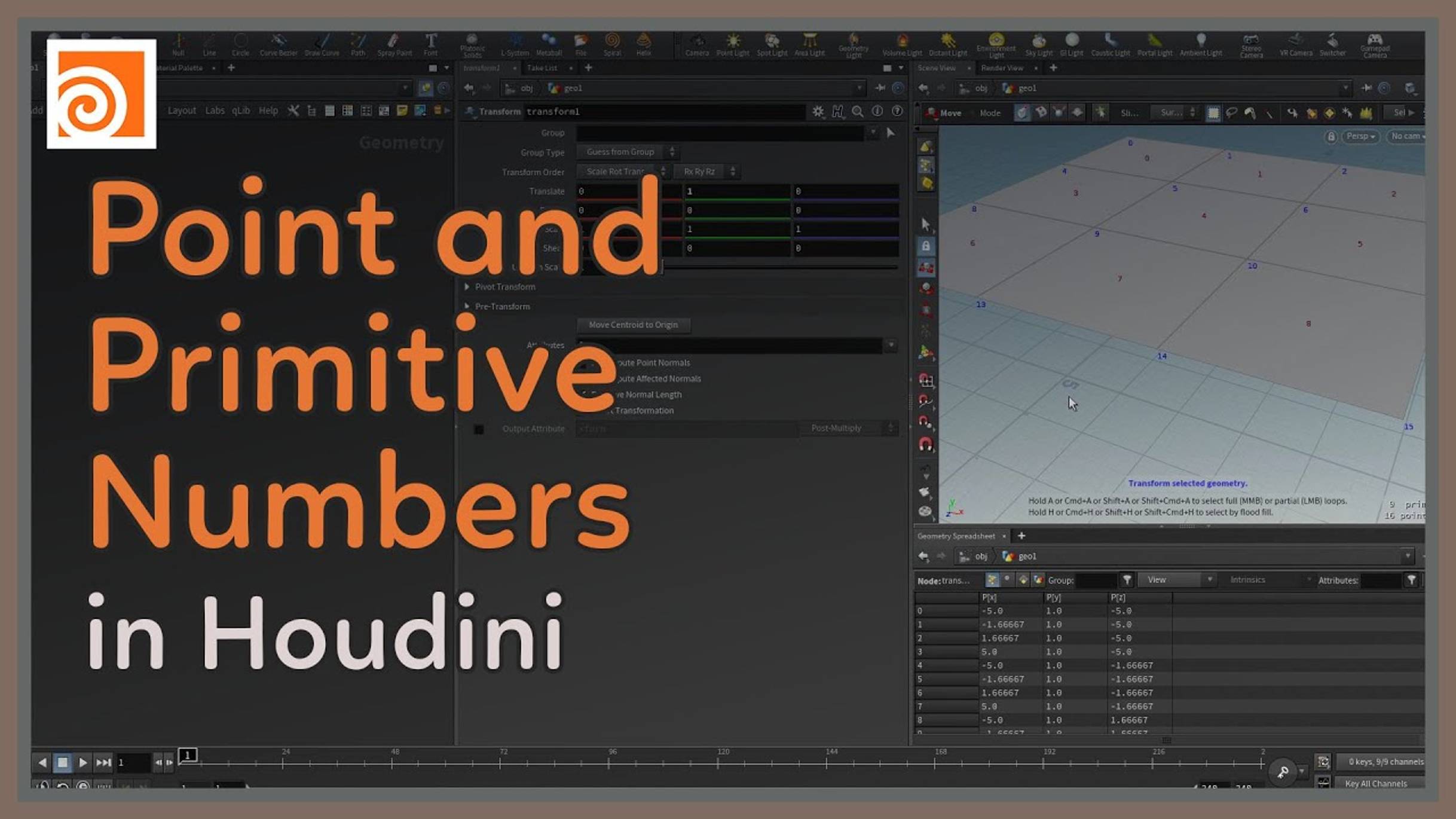 12 Point and Primitive Numbers in Houdini смотреть онлайн