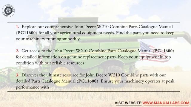 Online W210 Combine Parts Manual (PC11600) смотреть онлайн