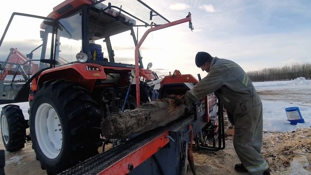 Palax KS35 firewood processor splitting pine смотреть онлайн