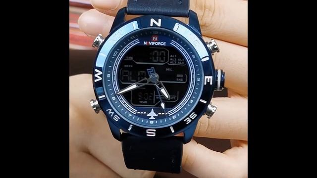 Top 10 sales men's watch of NAVIFORCE multifunctional Digital men's watch NF9144 real watch display смотреть онлайн