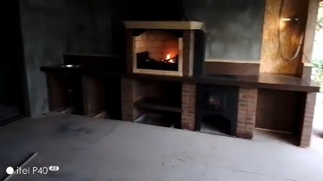 Печь- мангал "Барбекю Нева с мойкой печью под казан и двумя разделочными столиками. смотреть онлайн