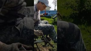 Вспашка плугом на мотоблоке с адаптером сделанным своими руками