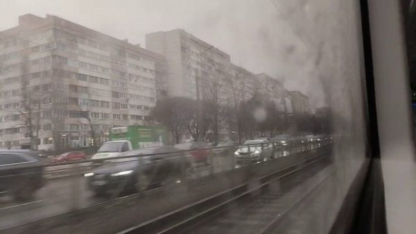 Поездка на трамвае 71-628.02 с Пр.Луначарского до Ст.м "Озерки" по маршруту 21|Санкт-Петербург