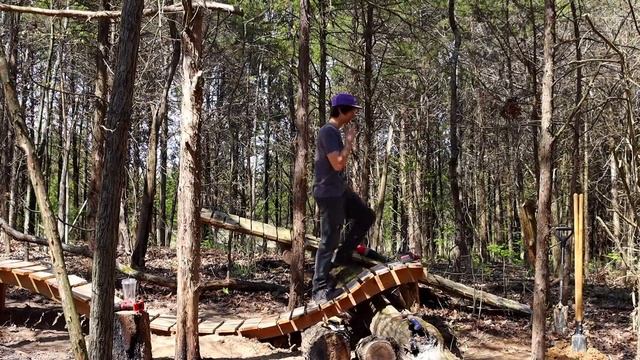Building an INSANE Pump Track in our Woods! // Backyard MTB Trail! смотреть онлайн