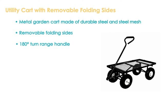 Sunnydaze Utility Cart with Removable Folding Sides, 400 Pound Weight Capacity-LW-UC438-BK смотреть онлайн