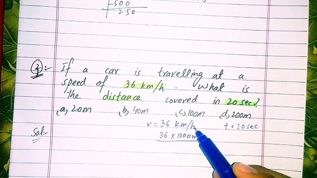 If a car is travelling at a speed of 36 kmh What is the distance covered in 20 seconds: #ppsc смотреть онлайн