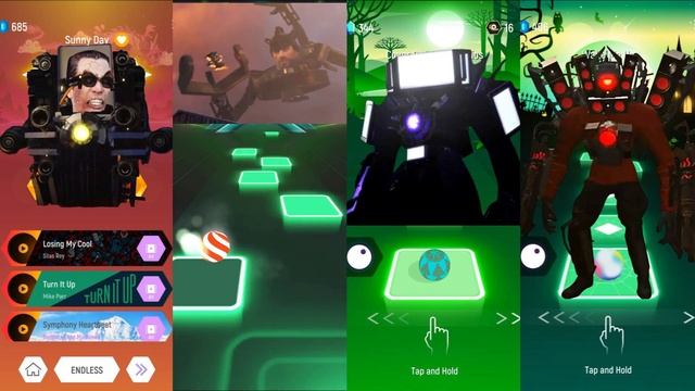 G-Man Toilet 🆚 CameraGun 🆚 TV Man Titan 🆚 Speakerman Titan | Tiles Hop Fun Ball смотреть онлайн