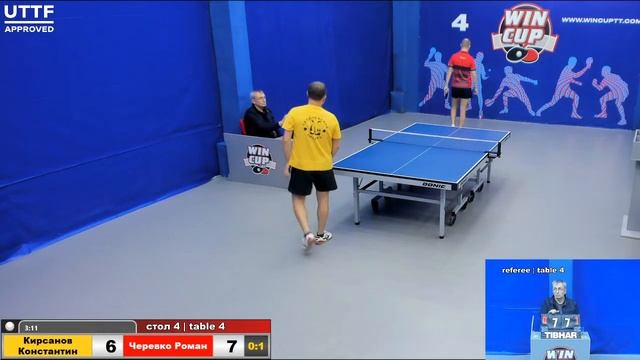 13:30 Кирсанов Константин 0-3 Черевко Роман стол 4 Юг -1 11.11.20 смотреть онлайн