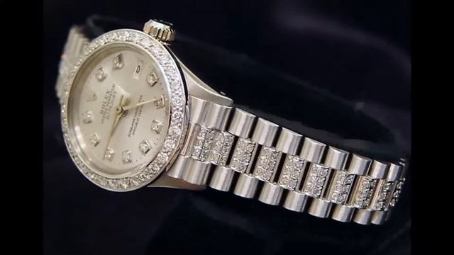Ladies ROLEX Oyster Perpetual Datejust 18ct Diamond President Bracelet & Bezel Watch смотреть онлайн