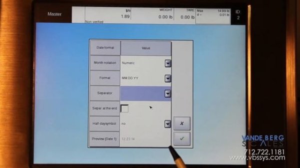 Bizerba GLM-E Training: Data Configuration - Date & Time