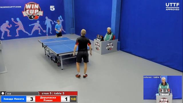 11:30 Завада Никита 3-0 Дерыпаска Роман стол 5 ЮГ-2 20.08.20 смотреть онлайн