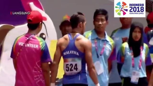 Eko Saputra Lari 100 m Putra T12 tercepat - Asian Para Games 2018 смотреть онлайн