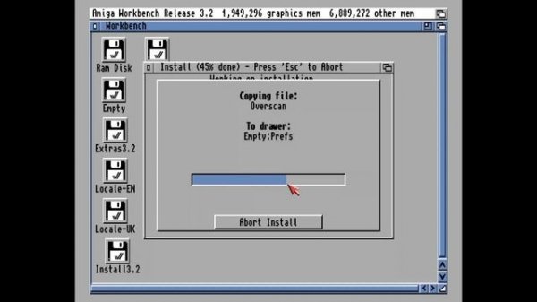 Installing AmigaOS 3.2 on an emulator