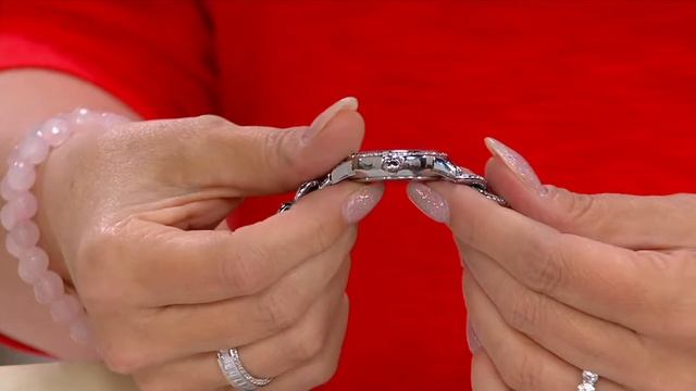 Diamonique Pave Curb Link Watch, Stainless Steel on QVC смотреть онлайн