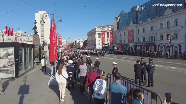 Владивосток 9 мая 2023,построение войск. смотреть онлайн