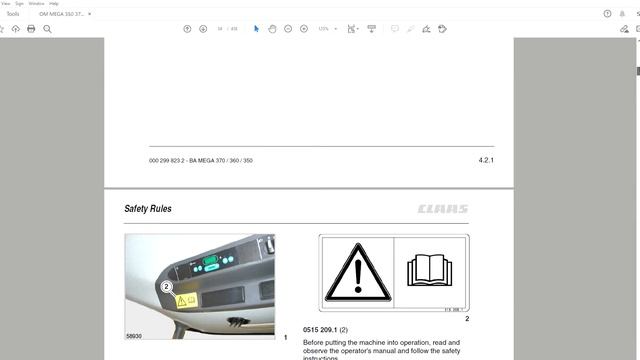 Claas Mega 350 360 370 - Operator's Manual