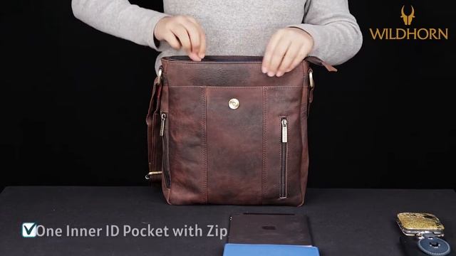 WILDHORN® Original Leather 11 inch Sling Messenger Bag for Men (MB244) смотреть онлайн