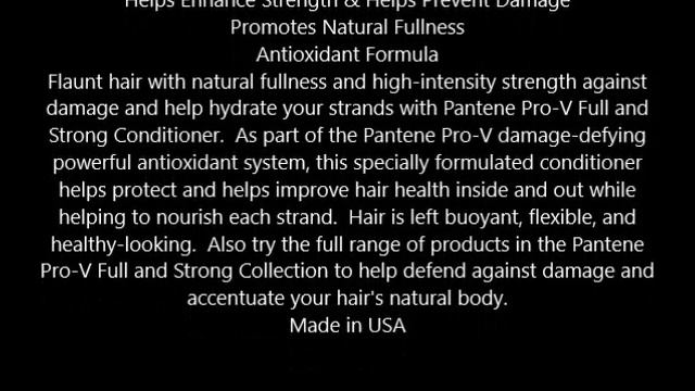 Pantene Pro V Full & Strong Flexible Conditioner with Pump 28 oz смотреть онлайн