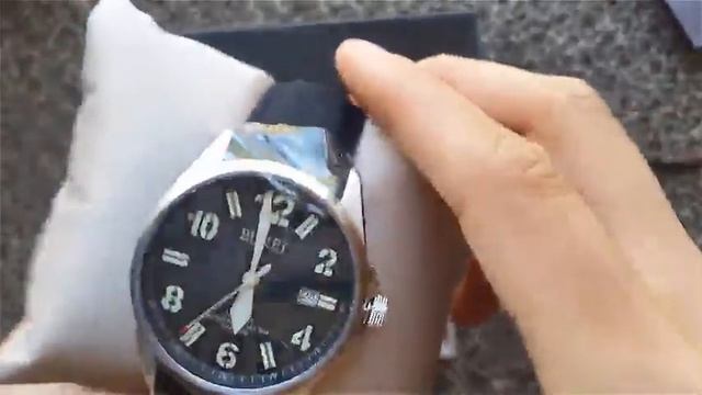 BUREI Men's Military Style Date Display Automatic Waterproof Watch Wristwatch With Sapphire Crystal